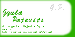 gyula pajevits business card